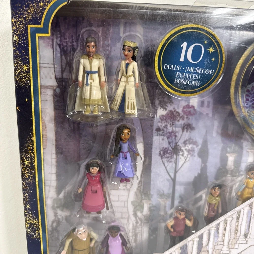 New Mattel Disney Wish Kingdom Of Rosas Character Set‎ W/10 Mini Dolls